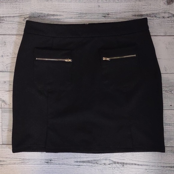 Very J Textured Moto Skirt in Black Medium - Picture 1 of 7